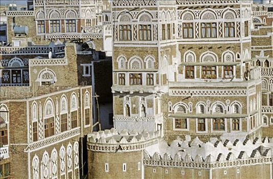 也门,萨那,老城,建筑