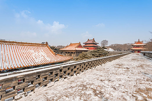 冬季雪后的沈阳清昭陵