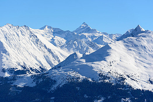 积雪,山,冬天,陶安,奥地利,欧洲