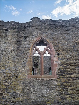 窗户,一个,墙壁,康威城堡,威尔士