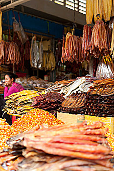 干鱼,食品市场,金边,柬埔寨,印度支那,东南亚,亚洲