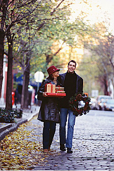 伴侣,圣诞礼物,格林威治村,纽约,美国