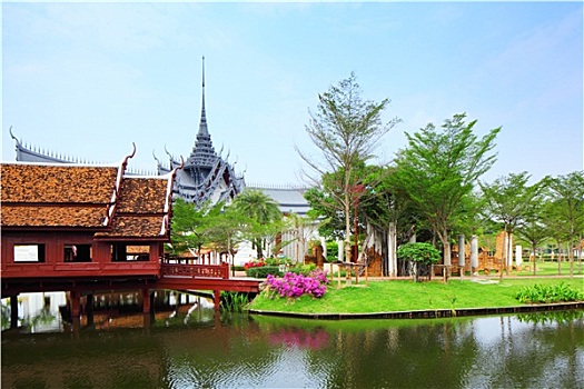 传统,泰国,风格,房子
