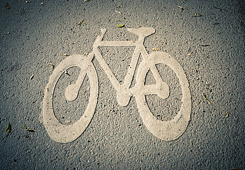 自行车道,象征,地上
