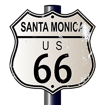 圣莫尼卡,66号公路,标识