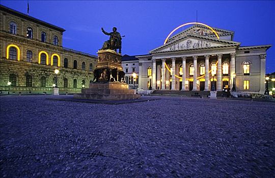 纪念,国家剧院,歌剧院,慕尼黑,巴伐利亚,德国,欧洲