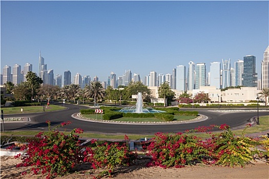 喷泉,湖,塔,迪拜,阿联酋