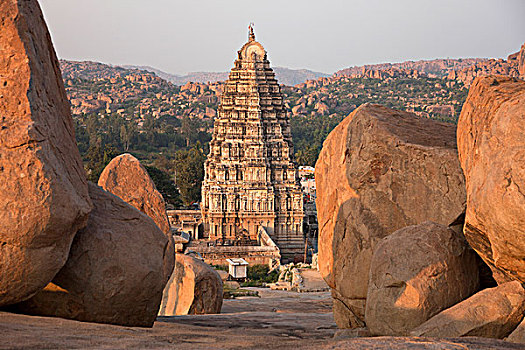 花冈岩,石头,楼塔,庙宇,印度,亚洲