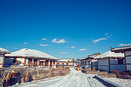 延边朝鲜自治州朝鲜族雪景