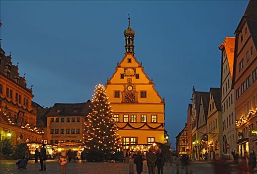 圣诞市场,罗腾堡,巴伐利亚,德国