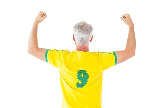 巴西人,球迷,黄色,欢呼