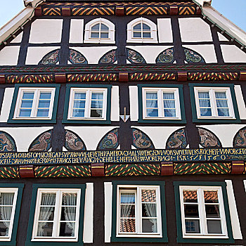 半木结构房屋,历史,中心,东方,北莱茵威斯特伐利亚,德国,欧洲