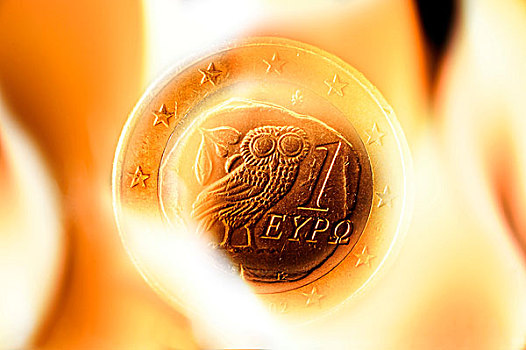 希腊,欧元,象征,图像,临近,国家,破产