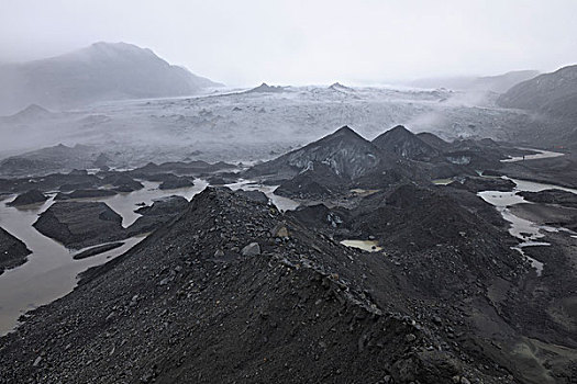 河,火山地貌,冰岛南部,冰岛