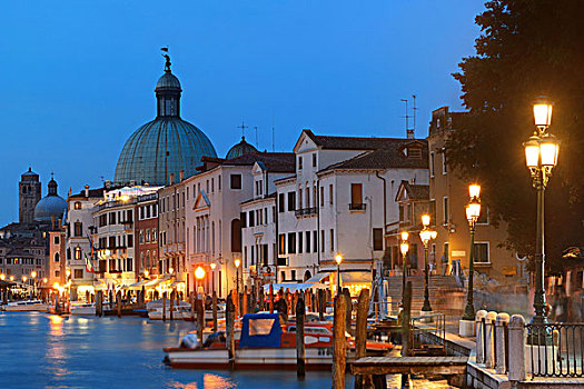 威尼斯,运河,夜拍,古建筑,意大利