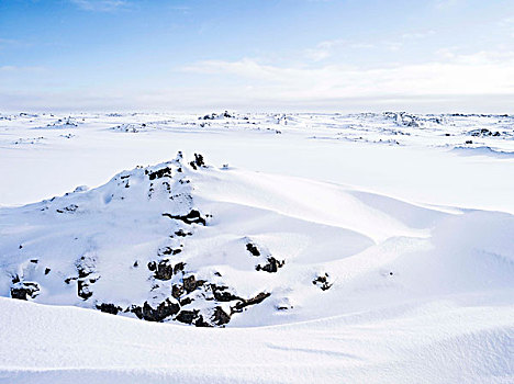 火山岩,地点,冰岛高地,冬天,大幅,尺寸