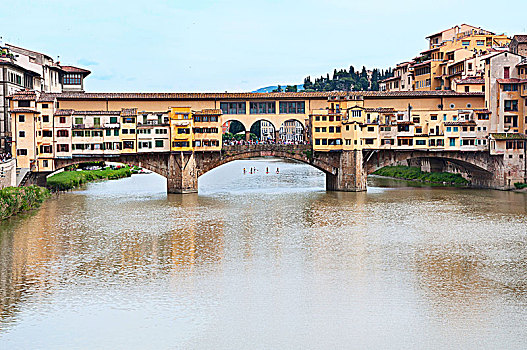 风景,阿尔诺河,桥,维奇奥桥,佛罗伦萨,意大利