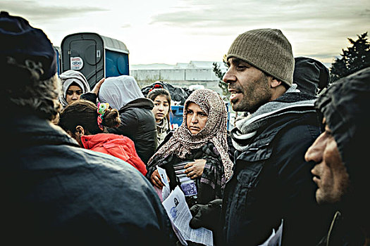 难民,露营,希腊,马其顿,边界,等待,检查点,中马其顿,欧洲