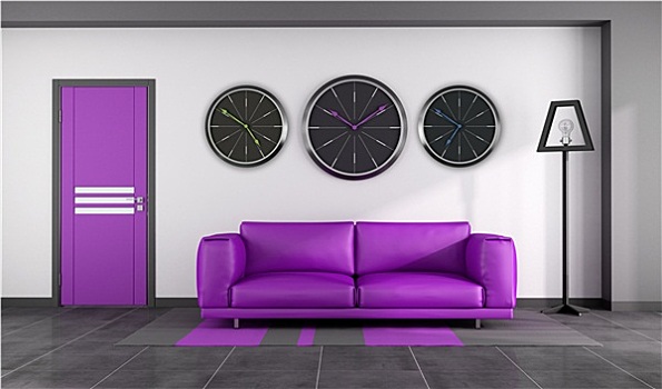现代,紫色,室内