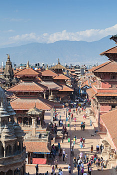 风景,杜巴广场,佛教,庙宇,毁坏,地震,四月,帕坦,尼泊尔,亚洲