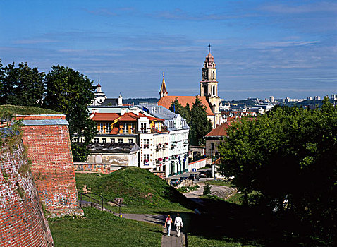 防护,墙壁,棱堡,老城,维尔纽斯,立陶宛
