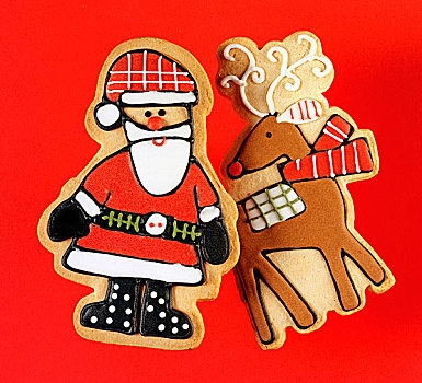 圣诞节,圣诞老人,驯鹿,饼干