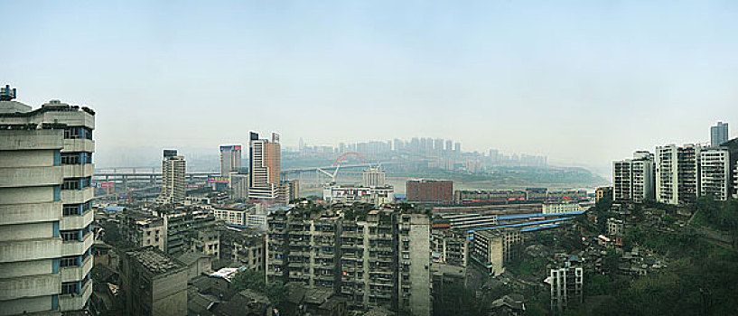 鸟瞰重庆渝中区