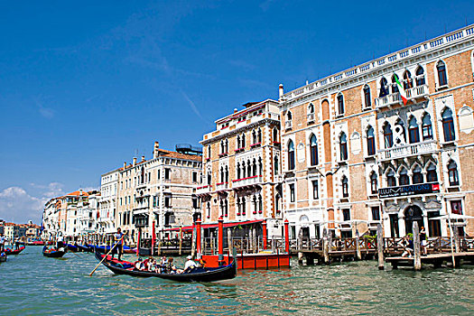 小船,运河,大运河,威尼斯,意大利,欧洲