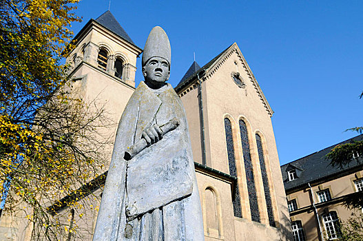 雕塑,僧侣,教堂,卢森堡,欧洲