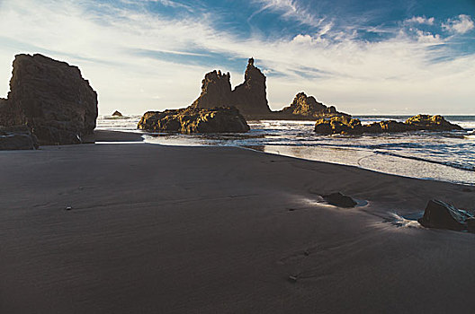 岩石海岸,海滩,干盐湖,特内里费岛,岛屿,西班牙