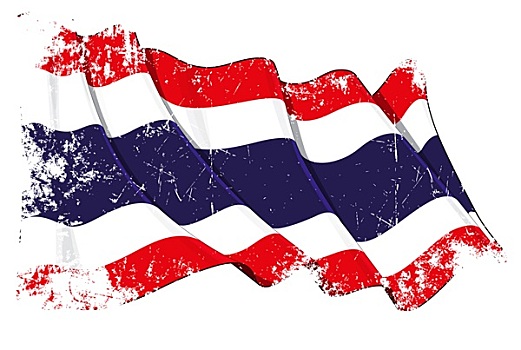 低劣,旗帜,泰国