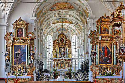 寺院,教堂,上巴伐利亚,巴伐利亚,德国,欧洲