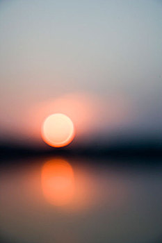 反射,太阳,湖,海得拉巴,安得拉邦,印度