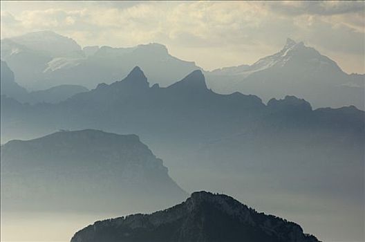 日出,阿尔卑斯山,中心,瑞士