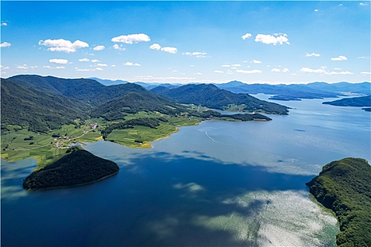 吉林市松花湖夏季自然风光航拍