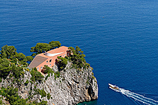 别墅,卡普里岛,那不勒斯湾,坎帕尼亚区,意大利,欧洲