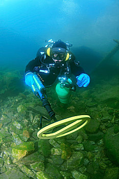 潜水,金属,探测器,寻找,水下,贝加尔湖,西伯利亚,俄罗斯,欧洲