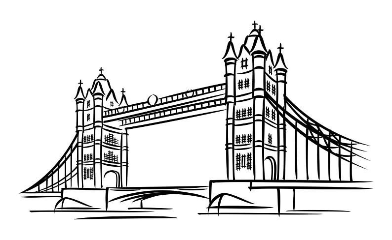 伦敦塔桥图片简笔画图片