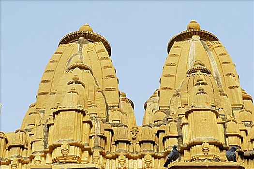 仰视,庙宇,斋沙默尔,拉贾斯坦邦,印度