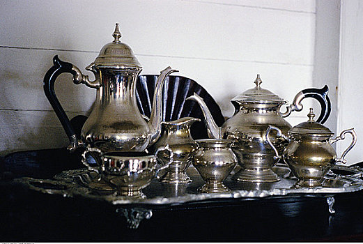 茶具,桌上,尼维斯岛,西印度群岛