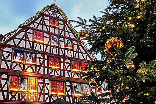 市场,圣诞时节,摩泽尔河谷,莱茵兰普法尔茨州,德国