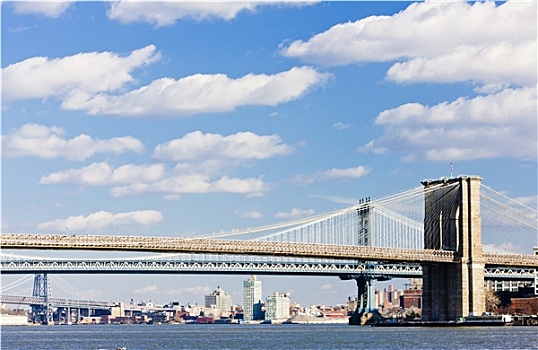 布鲁克林大桥,曼哈顿大桥,纽约,美国