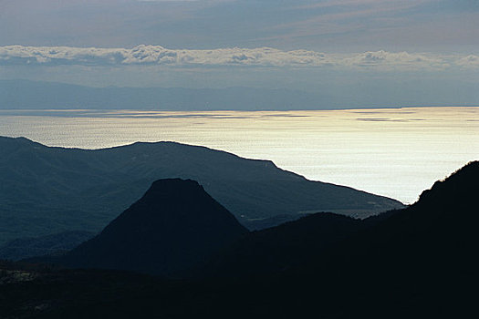 海洋,山,风景