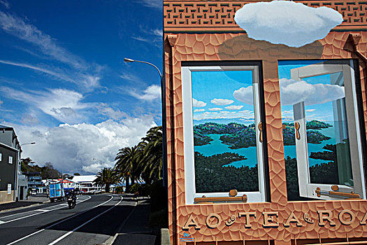 长白云之乡,壁画,韦克菲尔德,码头,纳尔逊,南岛,新西兰