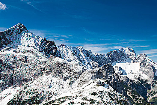 阿尔卑斯峰,楚格峰,周年纪念,靠近,加米施帕藤基兴,冰河,航拍,巴伐利亚,德国