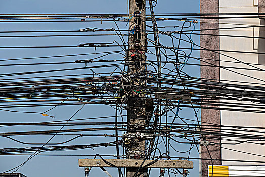 电线,甲米,泰国