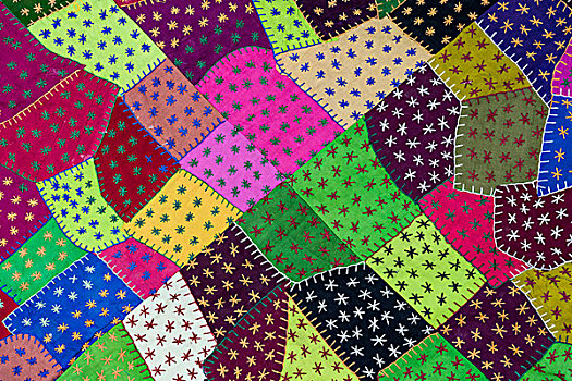 挂毯,彩色,特写,拉贾斯坦邦,印度,亚洲