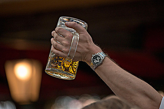 抬起,玻璃杯,人,男人,啤酒杯,帐蓬