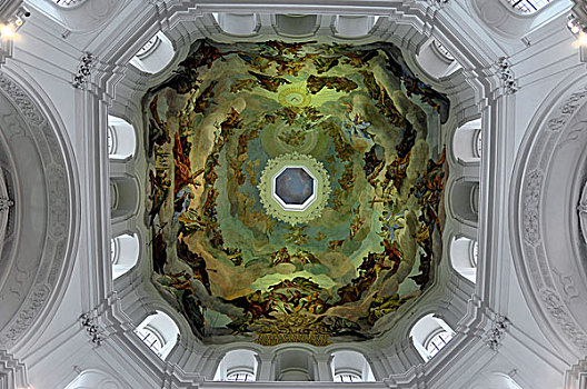 圆顶,教区教堂,五兹堡,弗兰克尼亚,巴伐利亚,德国,欧洲