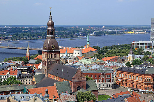 风景,老城,里加,拉脱维亚